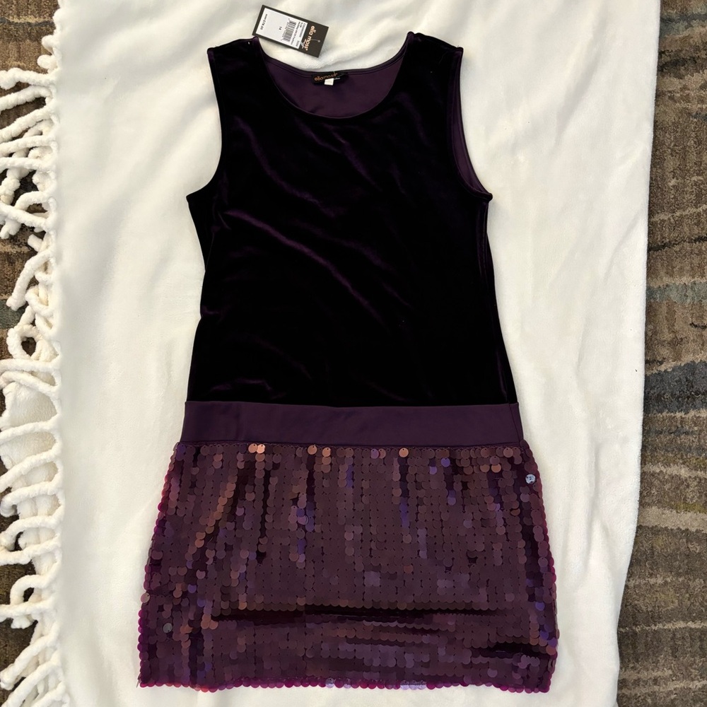 Ella Moss Girls Purple Velvet & Sequin Party Dress